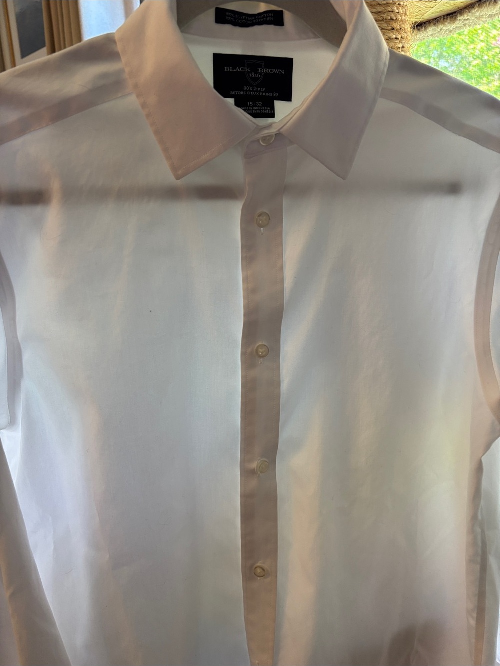 Black Brown 1866 White French cuff Dress Shirt - fitted